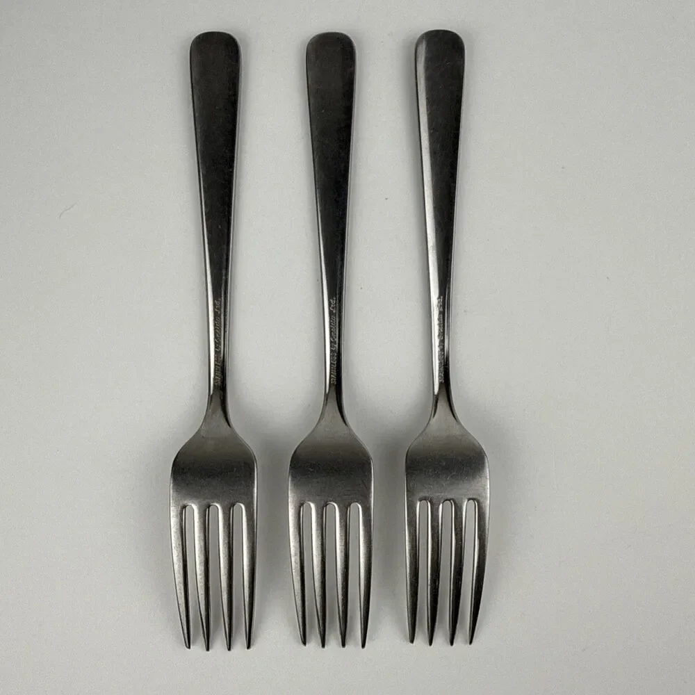 3 Vintage Oneida Ltd Oceanic Forks Set Stainless MCM Retro Lot
